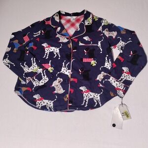 Van Winkle & Co Portuguese Flannel Dog Print Pajama Top Size S NWT